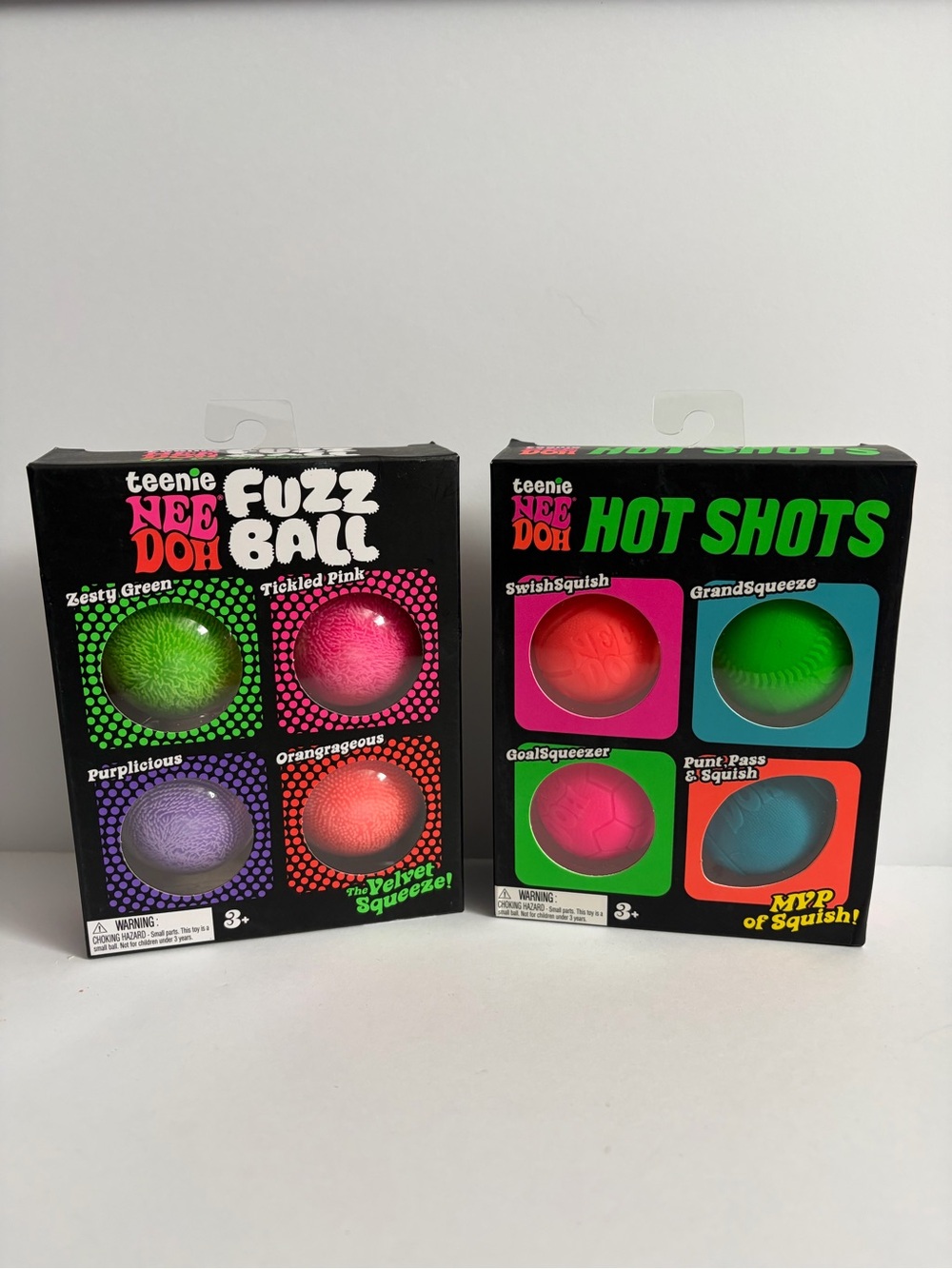 Nee Doh Fuzz Ball & Hot Shots Squishy Toys